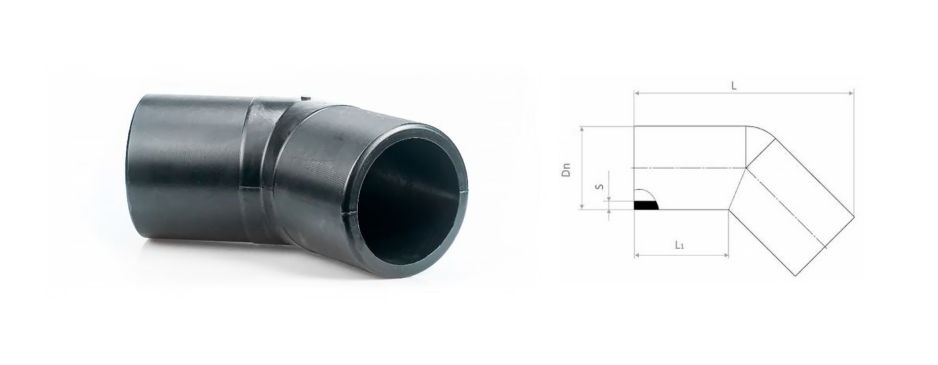 SPIGOT ELBOW 45° SDR 11