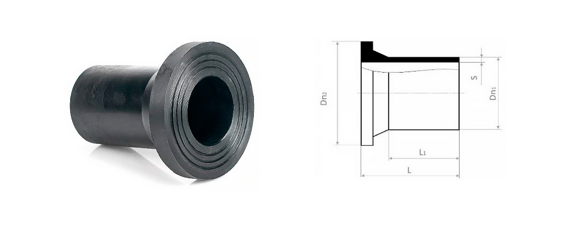 SPIGOT FLANGE ADAPTOR LONG SDR 17