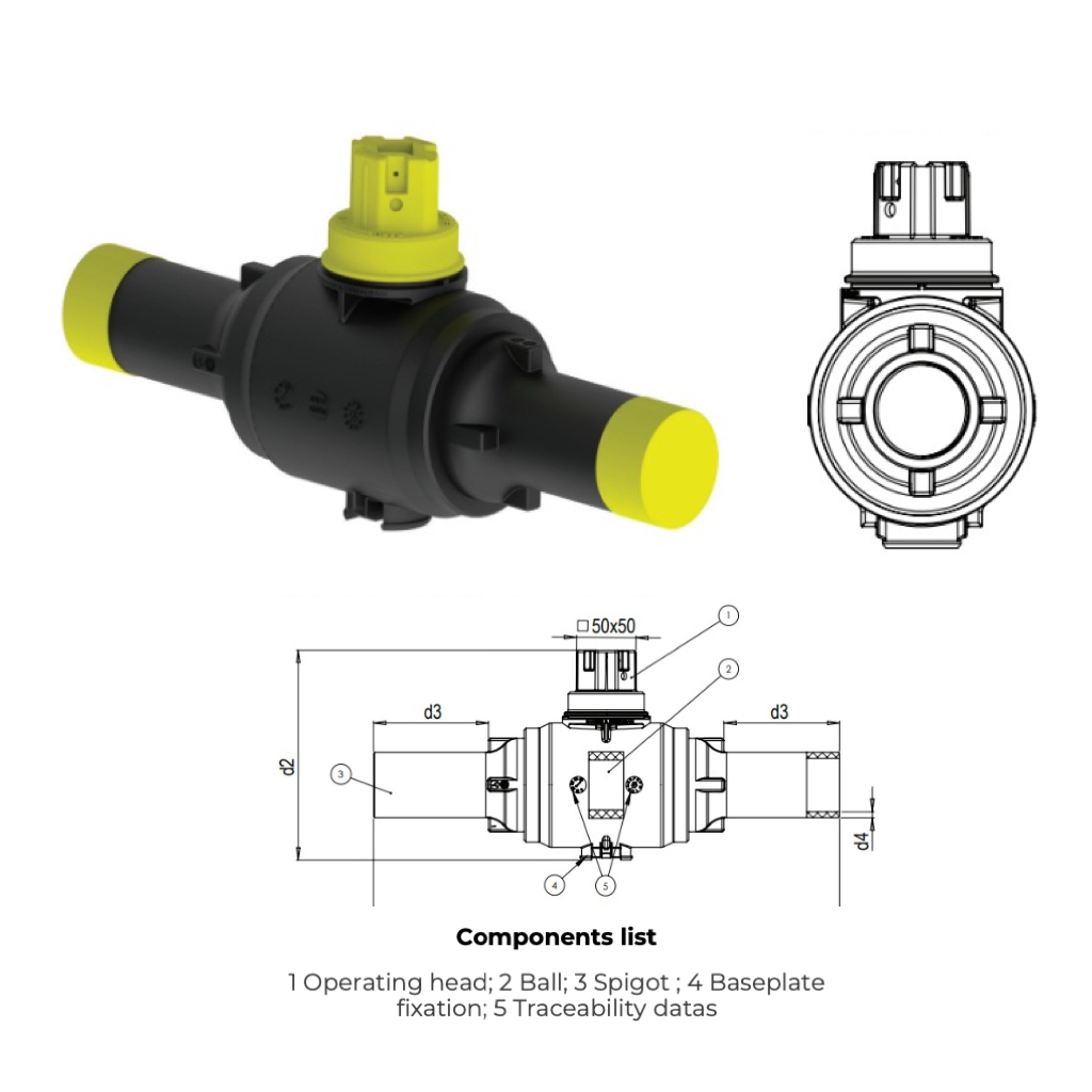 PE 100 BALL VALVES, FROM DN20 TO DN250